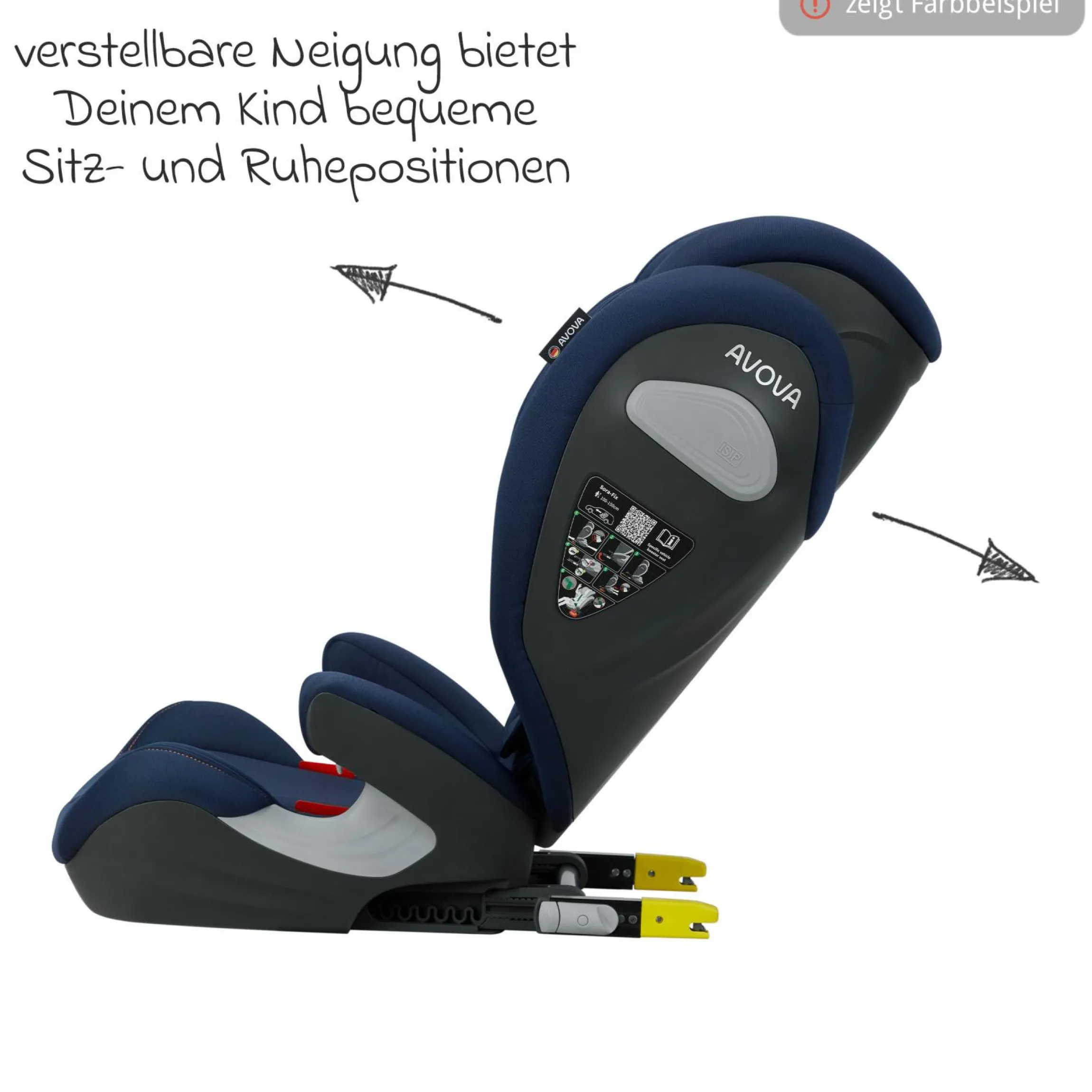 Kindersitz Sora-Fix i-Size ab 3,5 Jahre - 12 Jahre (100 cm - 150 cm) mit Isofix nur 5,5 kg - Lime Green