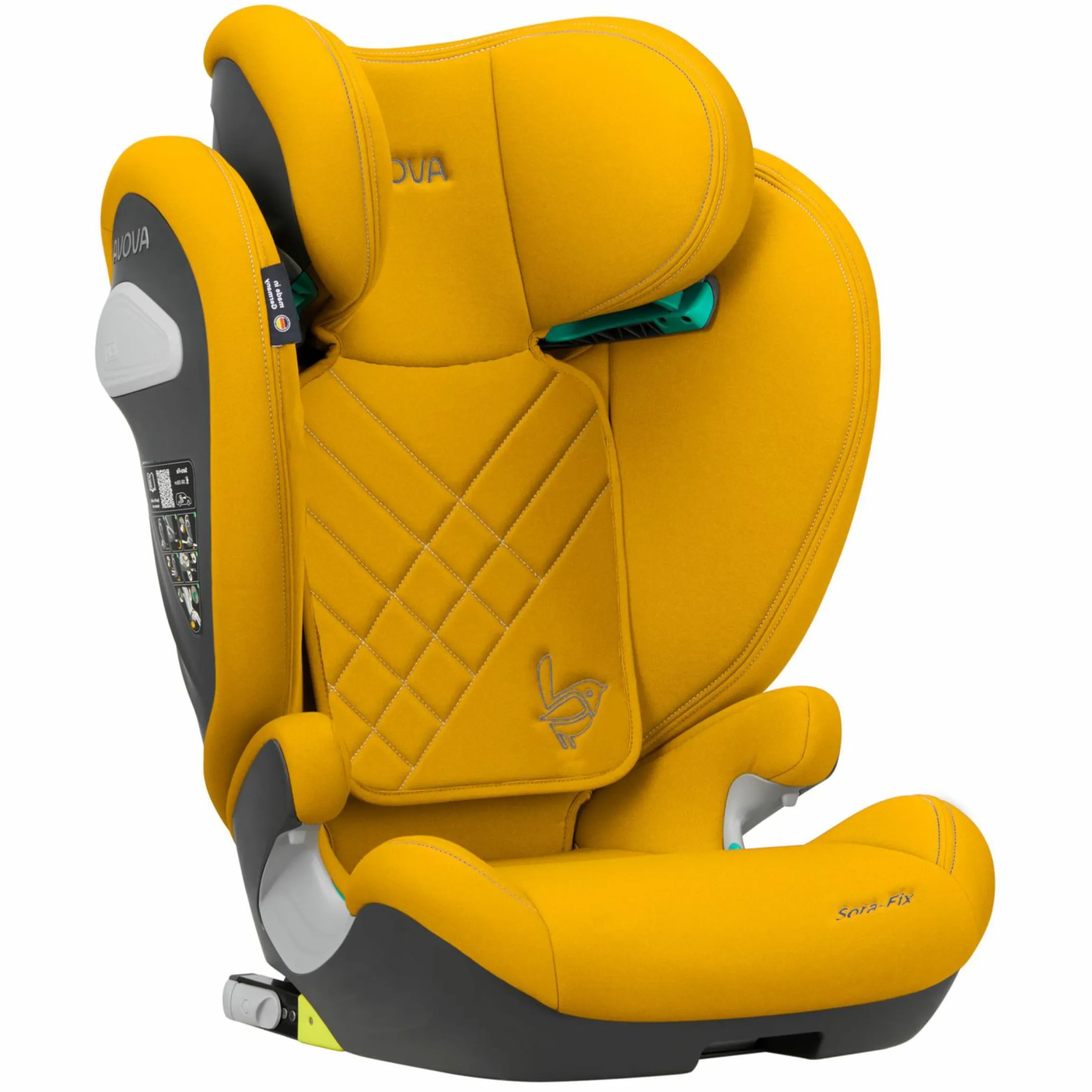 Kindersitz Sora-Fix i-Size ab 3,5 Jahre - 12 Jahre (100 cm - 150 cm) mit Isofix nur 5,5 kg - Beach Yellow