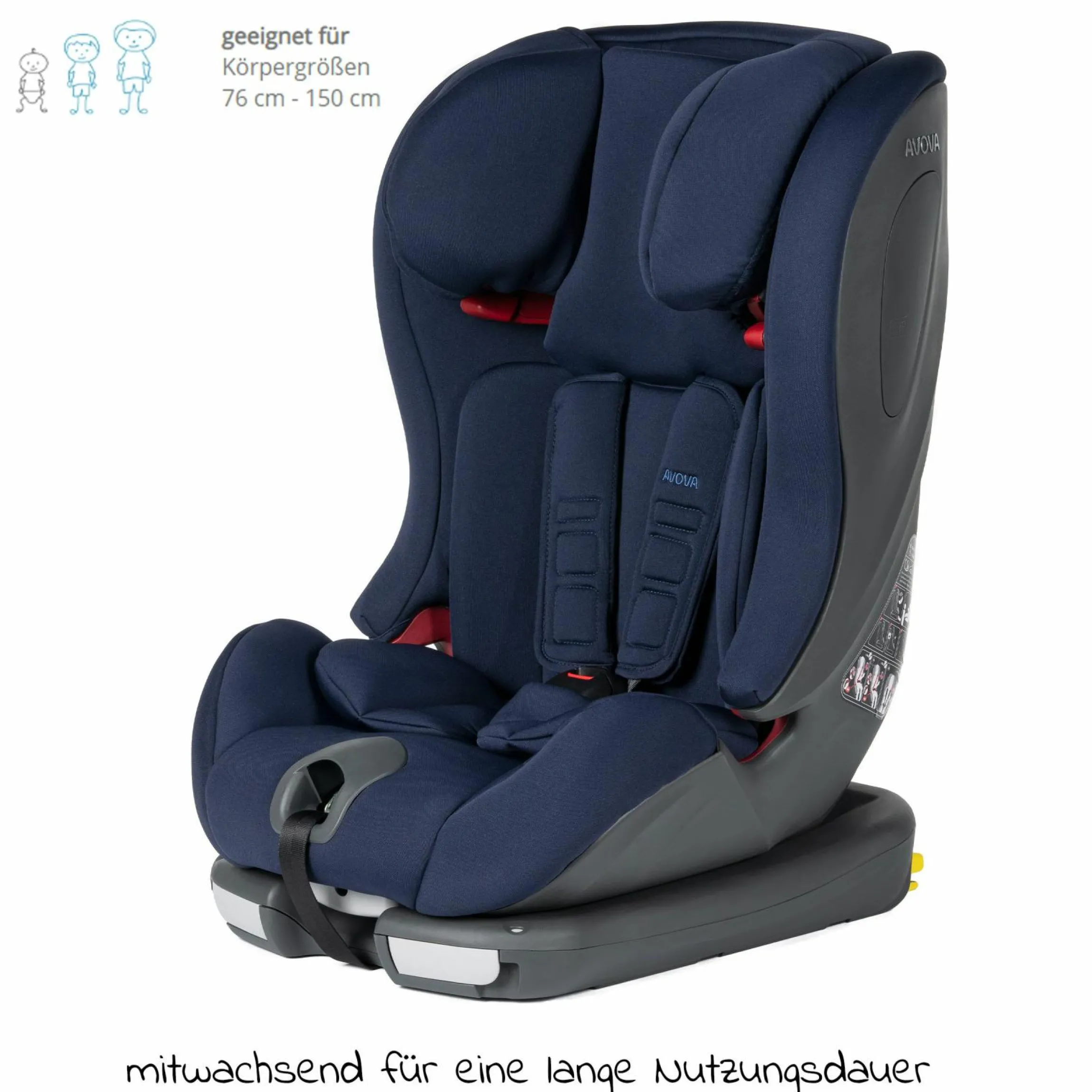 Kindersitz Sperling-Fix i-Size 76 cm - 150 cm / ab 15 Monate bis 12 Jahre mit Isofix & Top Tether - Atlantic Blue - Kollektion 2024