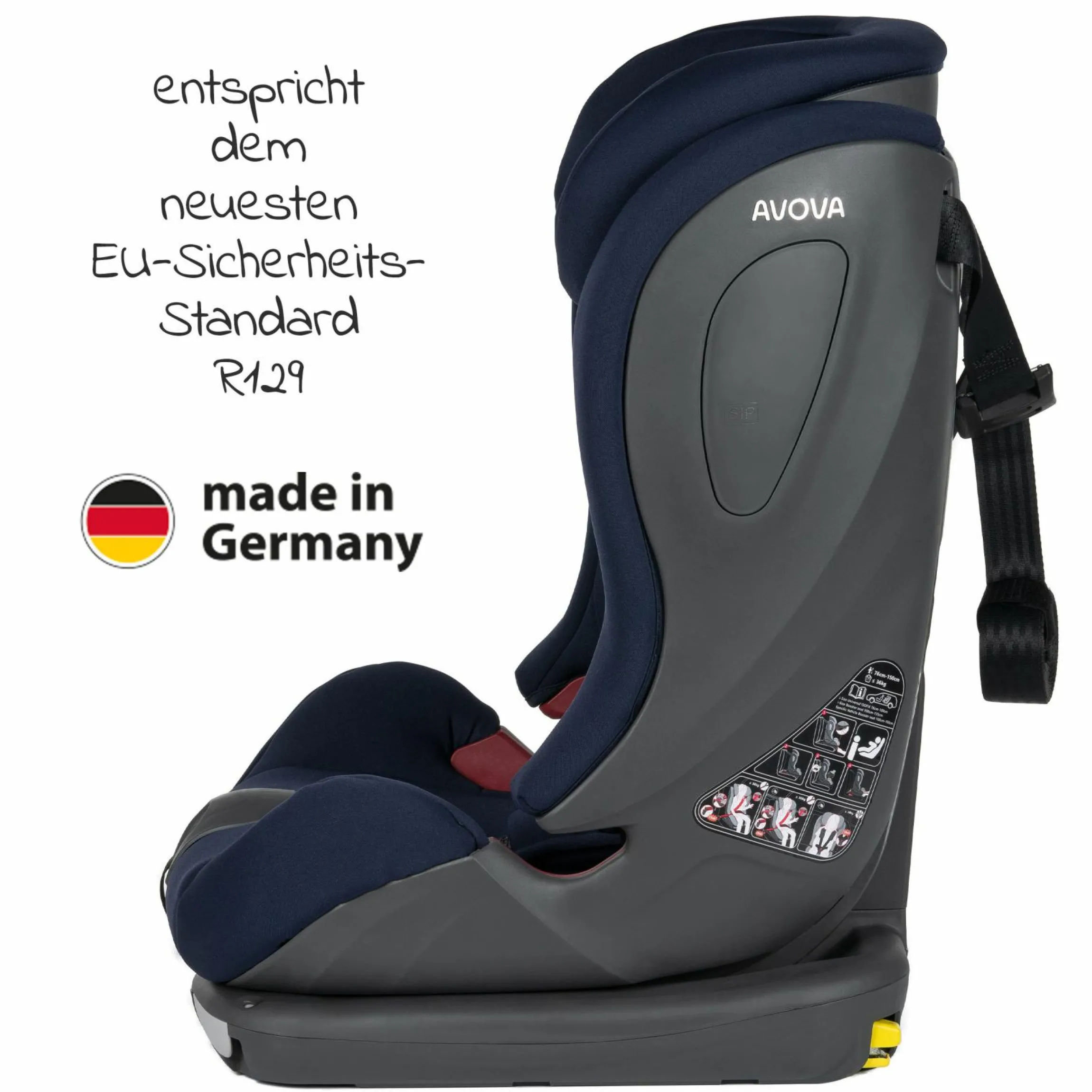 Kindersitz Sperling-Fix i-Size 76 cm - 150 cm / ab 15 Monate bis 12 Jahre mit Isofix & Top Tether - Atlantic Blue - Kollektion 2024