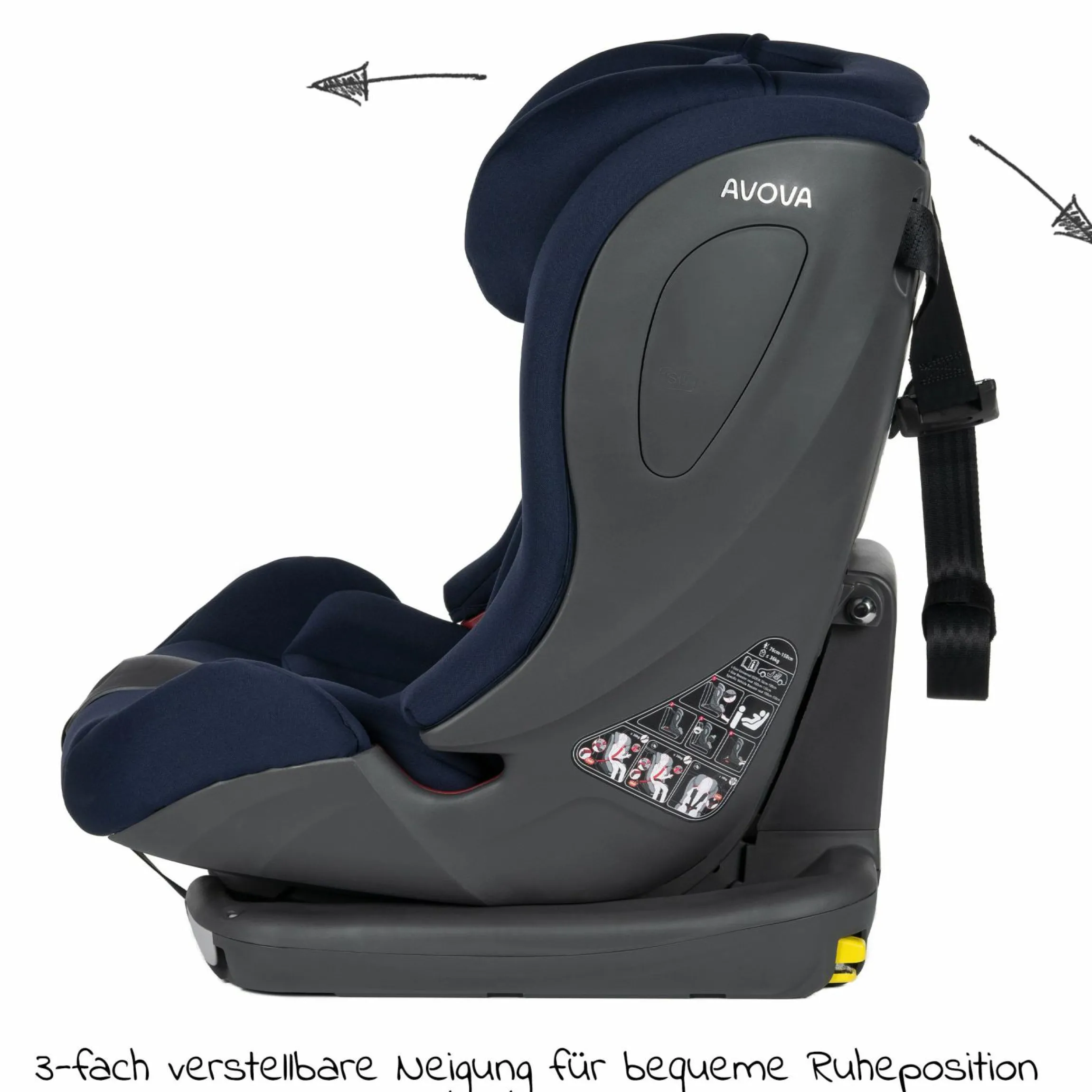 Kindersitz Sperling-Fix i-Size 76 cm - 150 cm / ab 15 Monate bis 12 Jahre mit Isofix & Top Tether - Atlantic Blue - Kollektion 2024