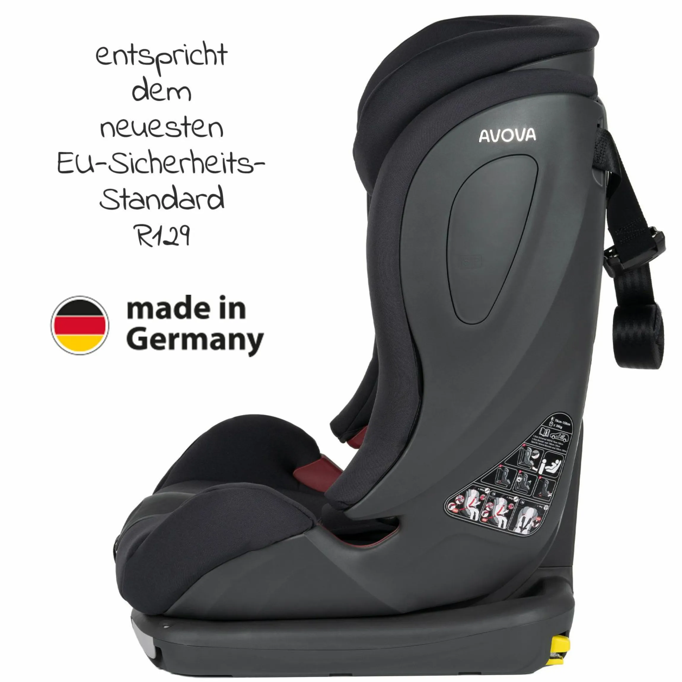 Kindersitz Sperling-Fix i-Size 76 cm - 150 cm / ab 15 Monate bis 12 Jahre mit Isofix & Top Tether - Koala Grey - Kollektion 2024