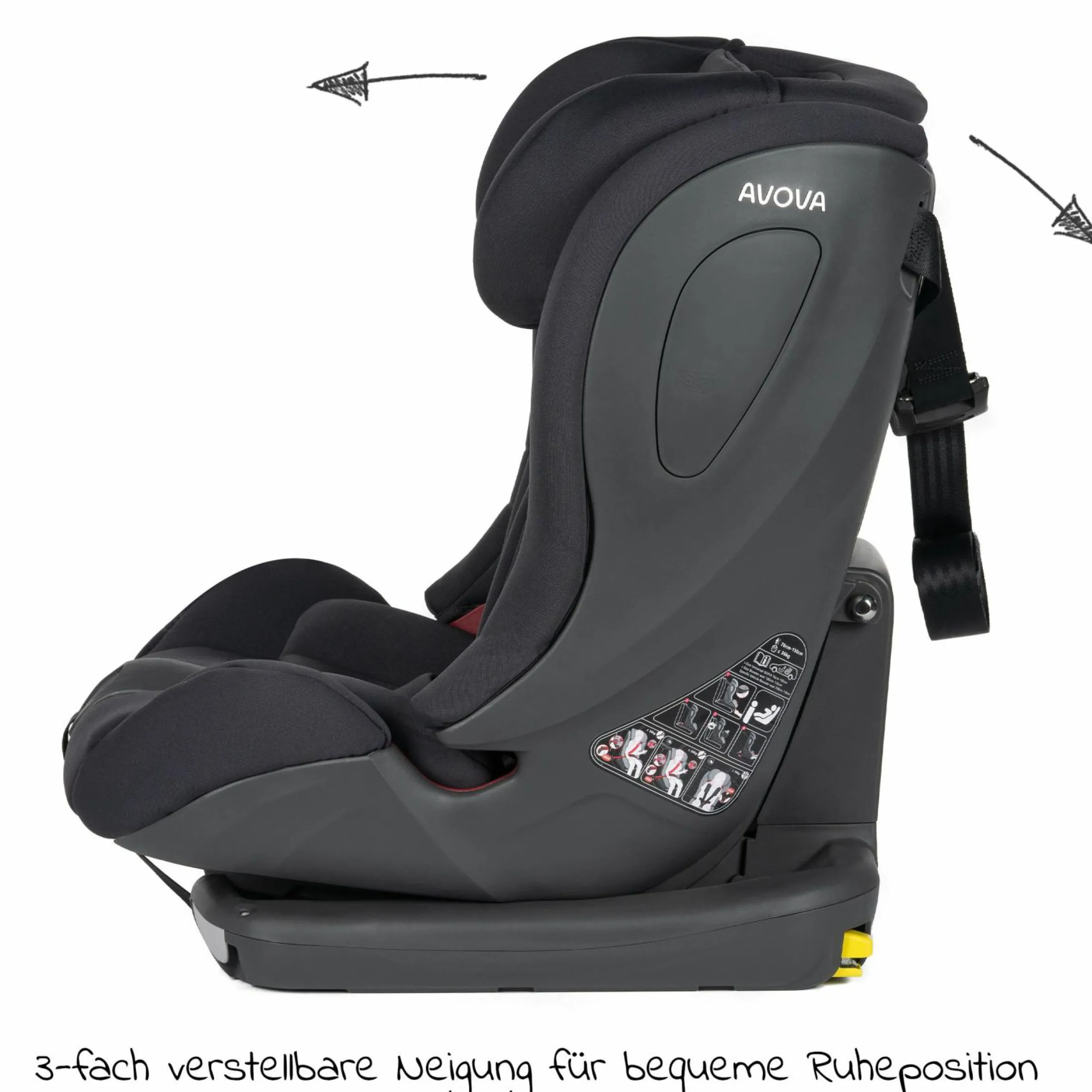 Kindersitz Sperling-Fix i-Size 76 cm - 150 cm / ab 15 Monate bis 12 Jahre mit Isofix & Top Tether - Koala Grey - Kollektion 2024
