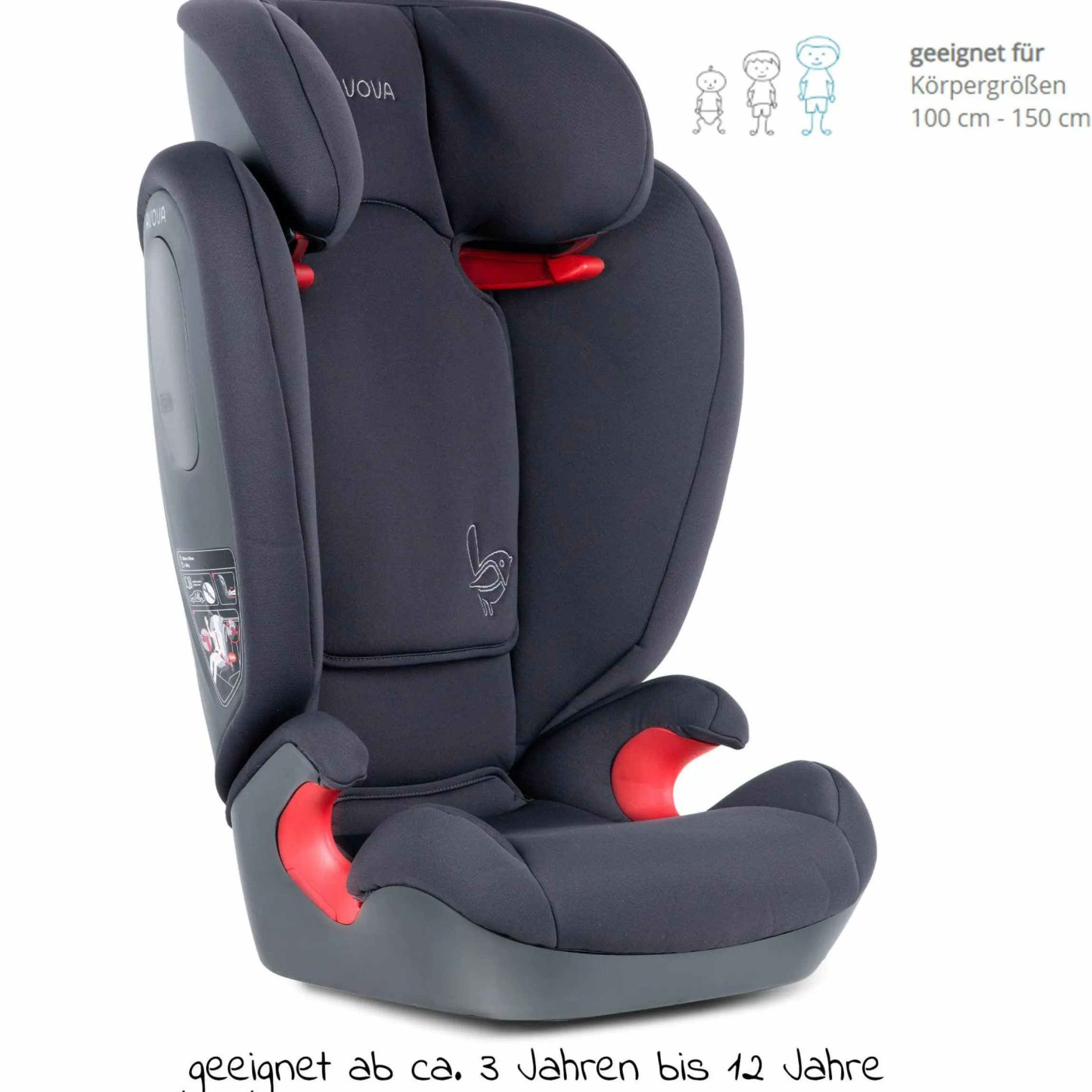 Kindersitz Star i-Size 100 cm - 150 cm / 3 Jahre bis 12 Jahre - Atlantic Blue - Koala Grey - Kollektion 2025