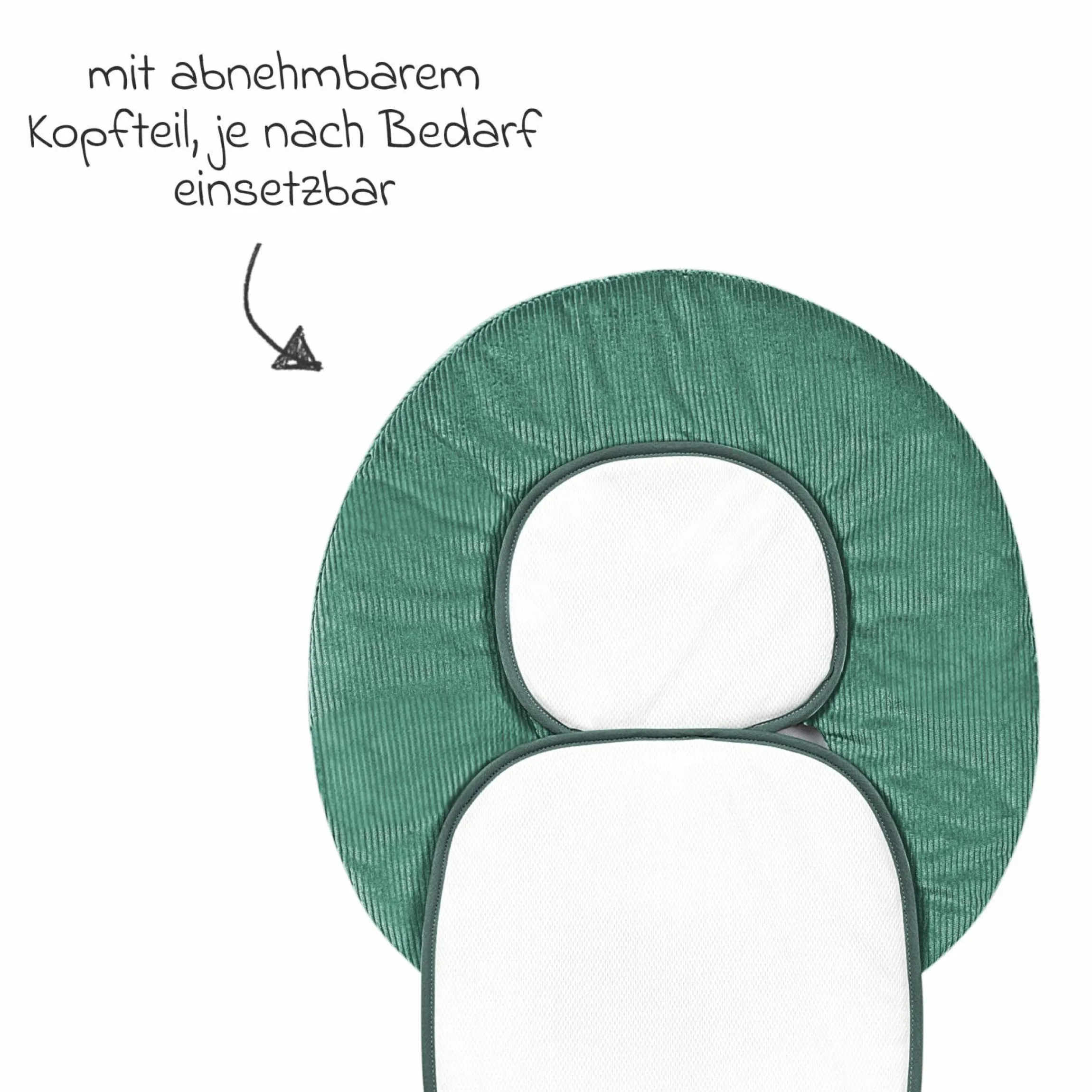 Kindersitz-Auflage Babycool für ein angenehmes Sitzgefühl - Cool Cord - Eucalyptus - Kollektion 2024