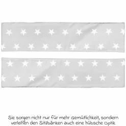 Kindersitzgruppe mit Sitzauflagen und Sonnenschirm - Little Stars - Grau