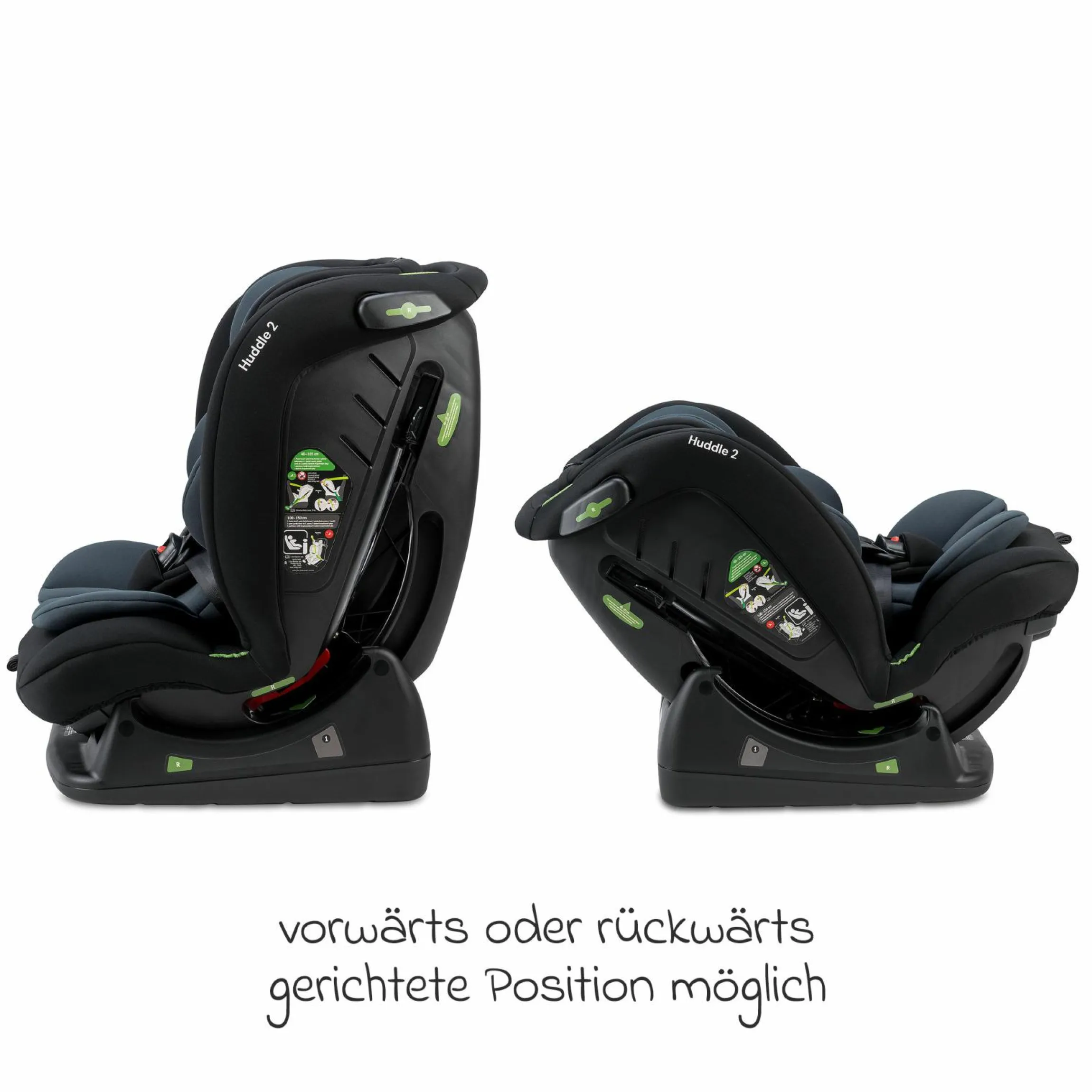Kindersitz-Reboarder Huddle 2 i-Size ab Geburt -12 Jahre (40 cm - 150 cm) Befestigung mit Fahrzeuggurt - Nero - Kollektion 2025