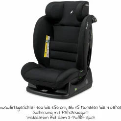 Kindersitz-Reboarder Huddle 2 i-Size ab Geburt -12 Jahre (40 cm - 150 cm) Befestigung mit Fahrzeuggurt - Nero - Kollektion 2025