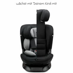 Kindersitz-Reboarder Taos 360 ab Geburt - 12 Jahre (40 cm - 150 cm) drehbar inkl. Isofix-Basis & Top-Tether - Grey Melange - Kollektion 2025