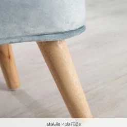 Kindersofa gepolster, mit Samtstoff bezogen - Lil Sofa - Hellblau Sky