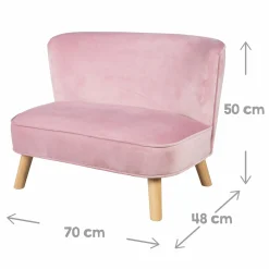 Kindersofa gepolster, mit Samtstoff bezogen - Lil Sofa - Rosa Mauve