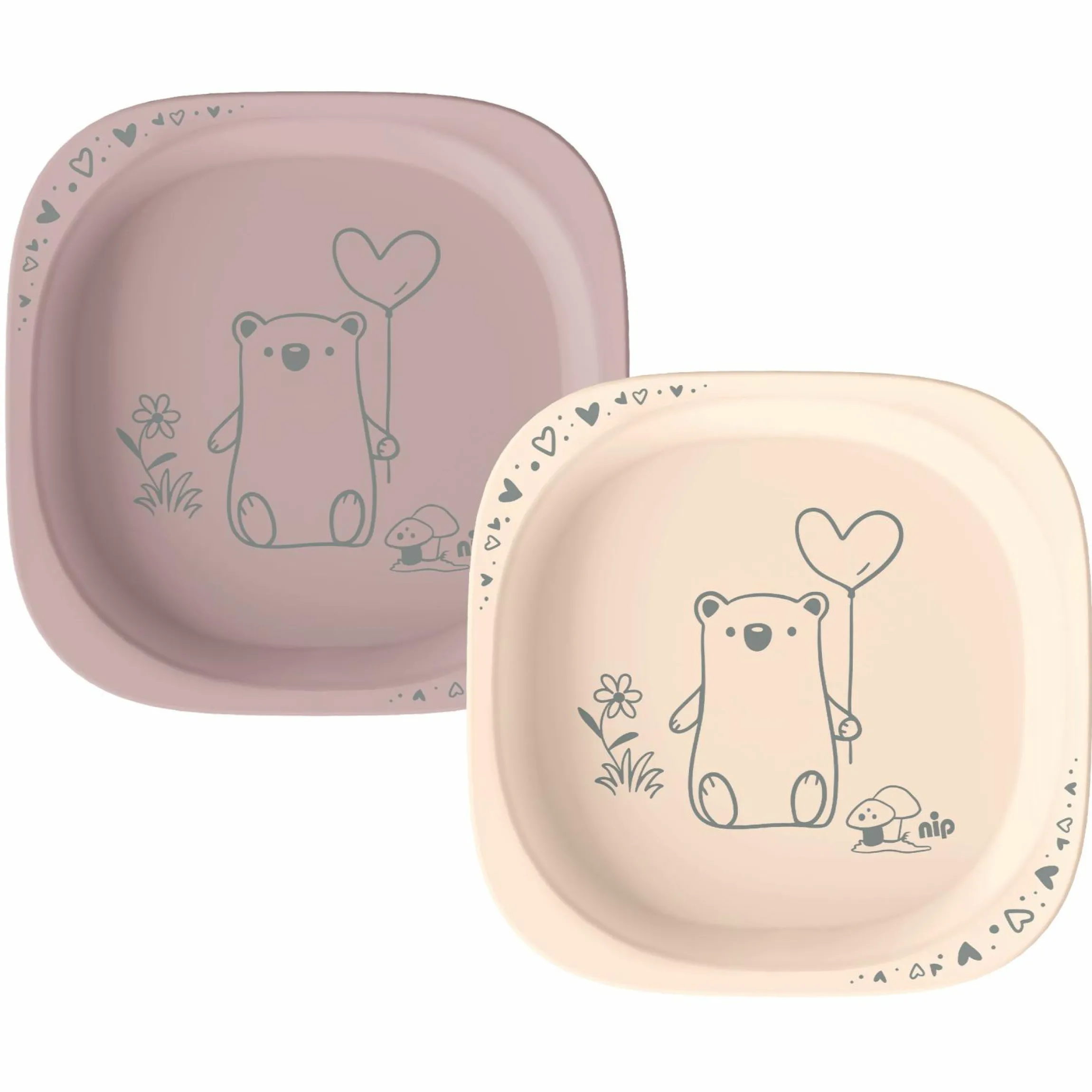 Kinderteller 2er Pack eat green - Lila