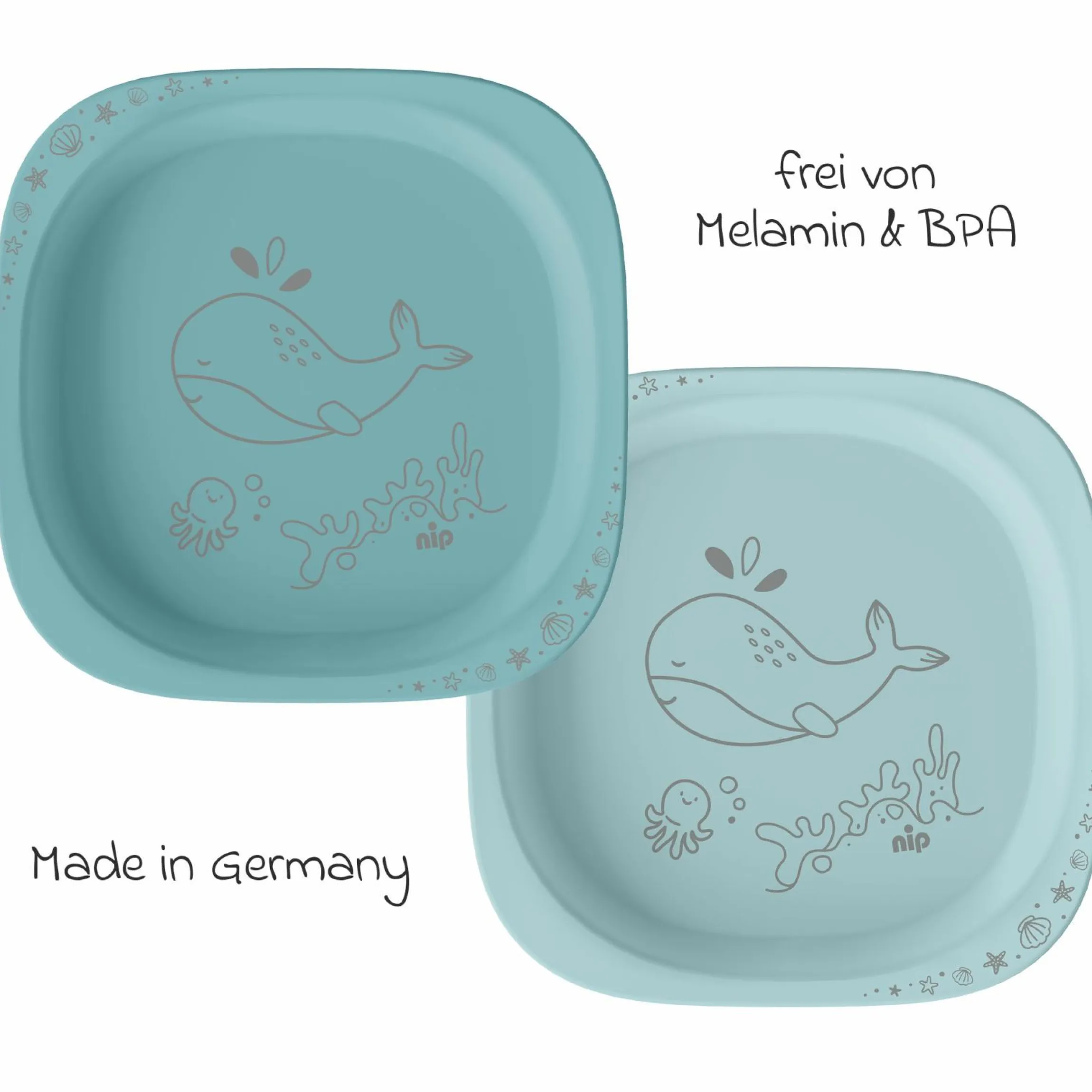 Kinderteller 2er Pack eat green - Blau
