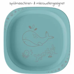 Kinderteller 2er Pack eat green - Blau