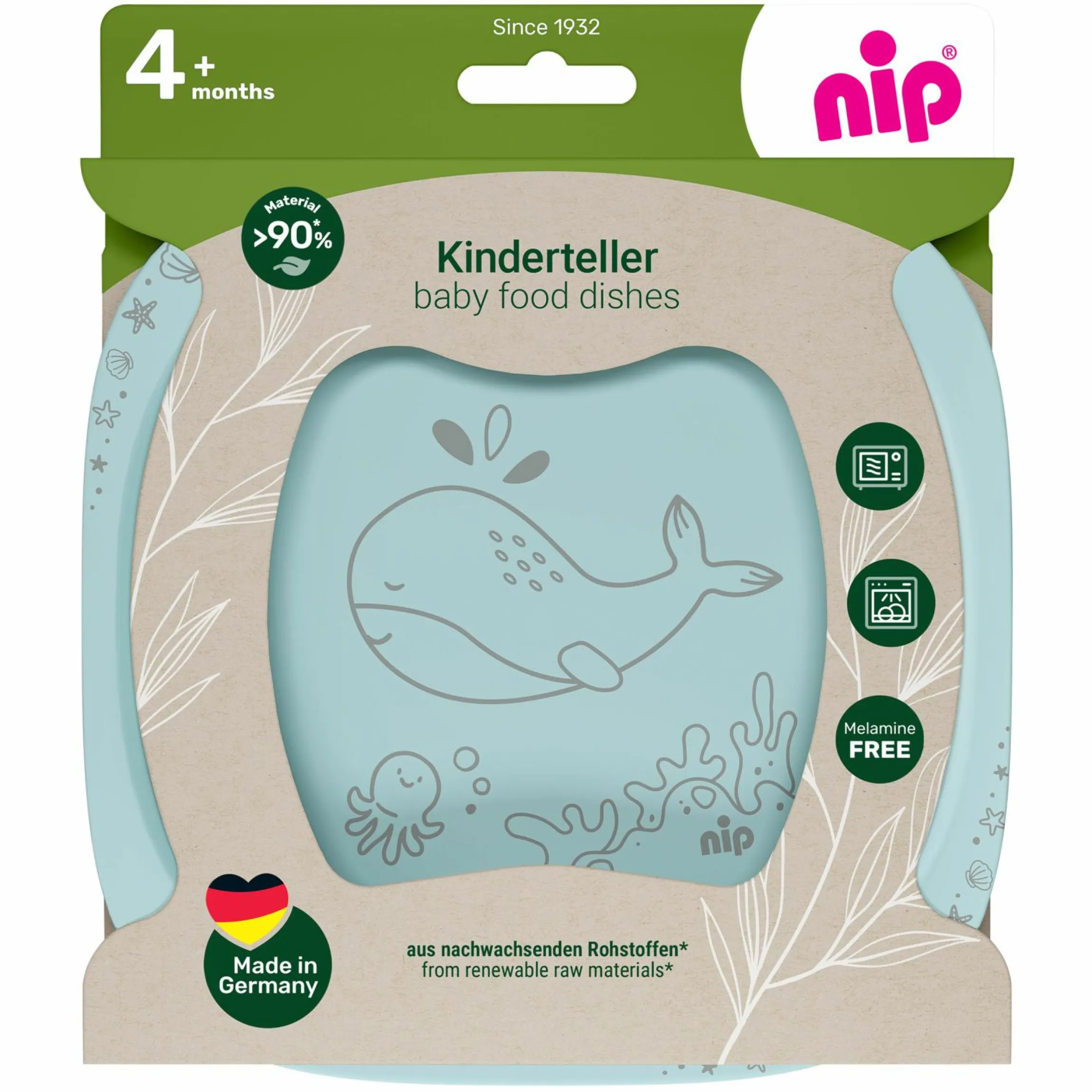 Kinderteller 2er Pack eat green - Blau