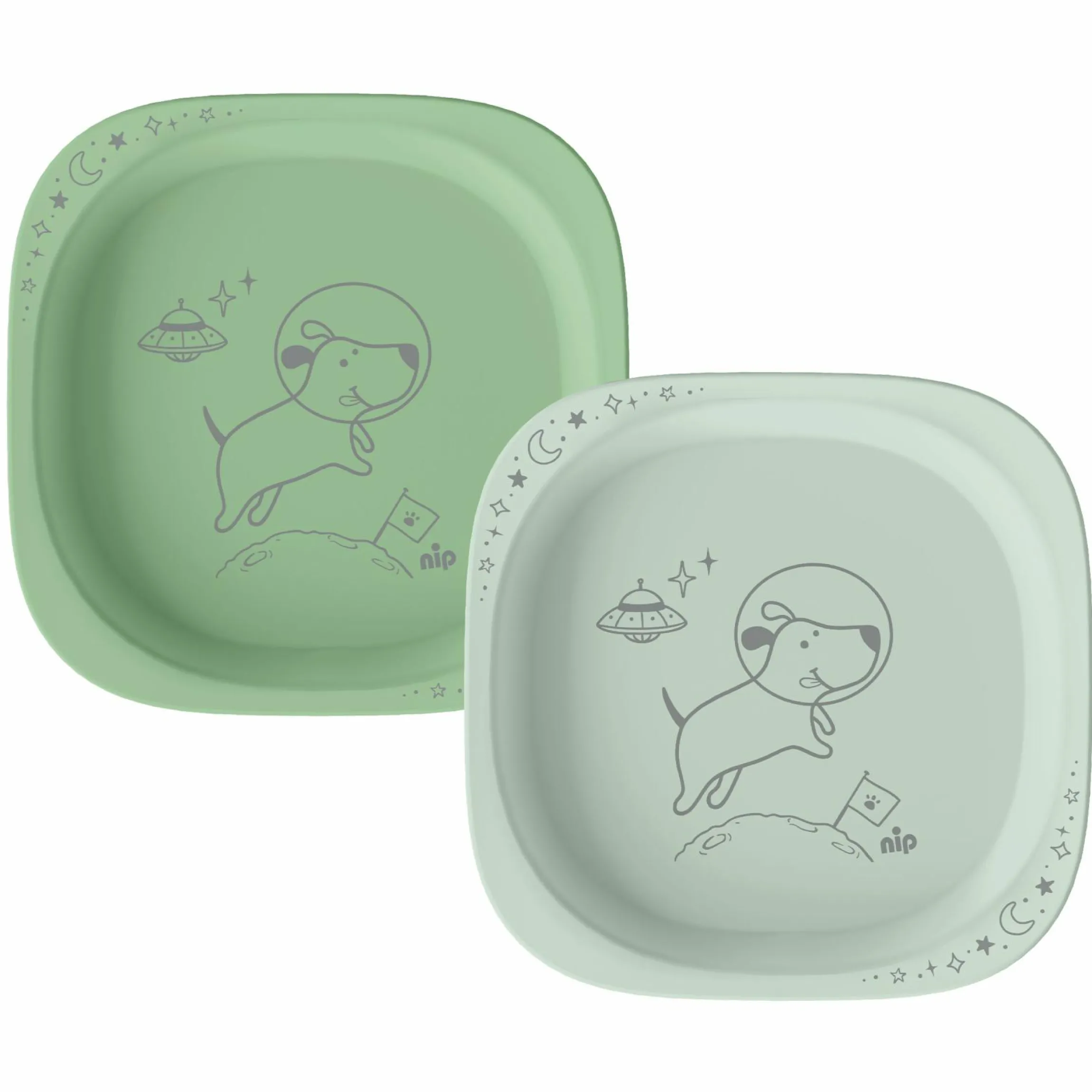 Kinderteller 2er Pack eat green - Grün