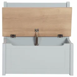 Kindertruhenbank mit aufklappbarer Sitzfläche und Dämpfungsbeschlag - Woody - Natur Taupe