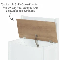 Kindertruhenbank mit aufklappbarer Sitzfläche und Dämpfungsbeschlag - Woody - Natur Weiß