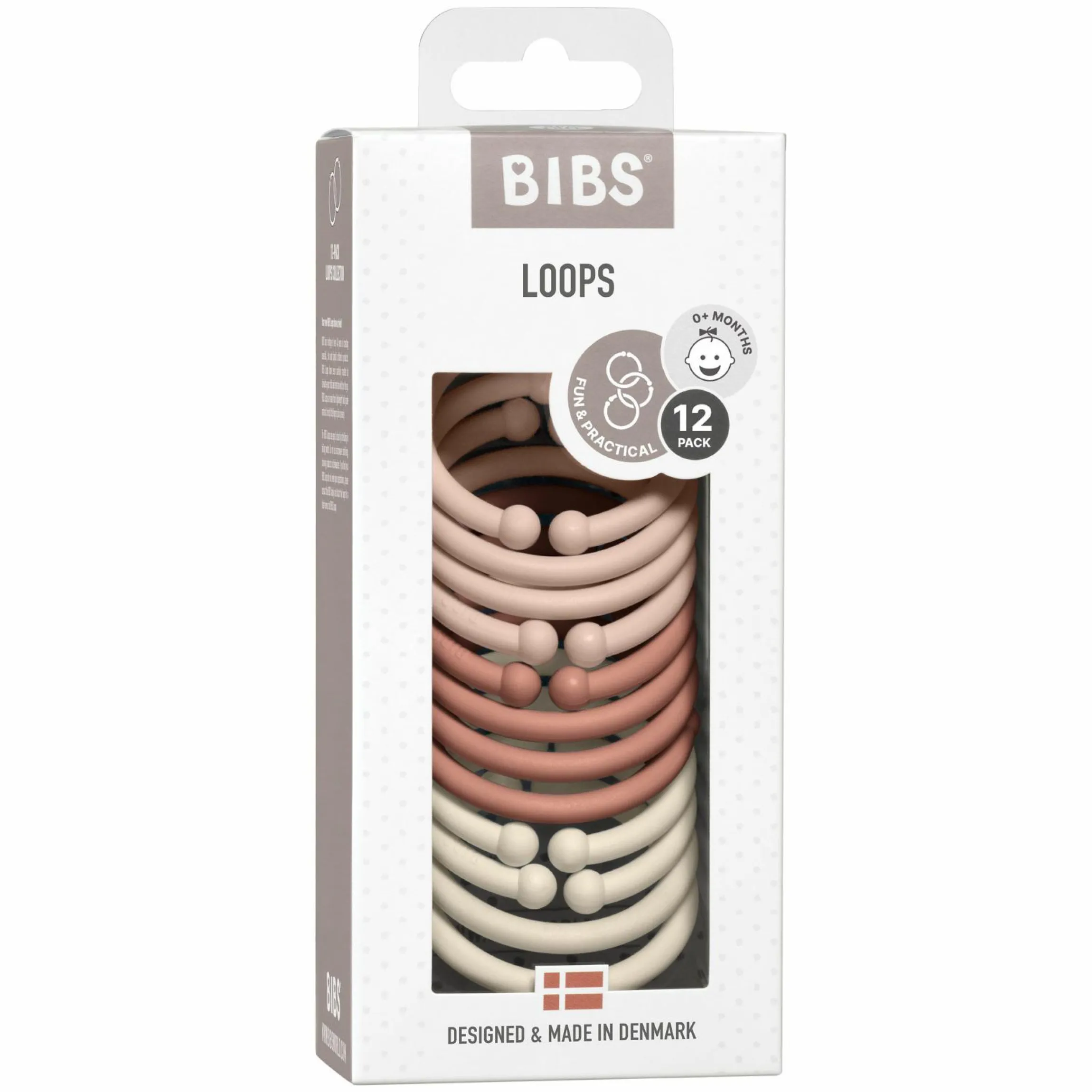 Kinderwagenkette - Loops 12er Pack - Blush / Woodchuck / Ivory