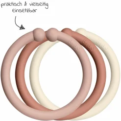 Kinderwagenkette - Loops 12er Pack - Blush / Woodchuck / Ivory