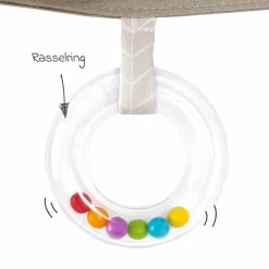 Kinderwagenkette mit Rassel & Quietsche - Esel & Schaf