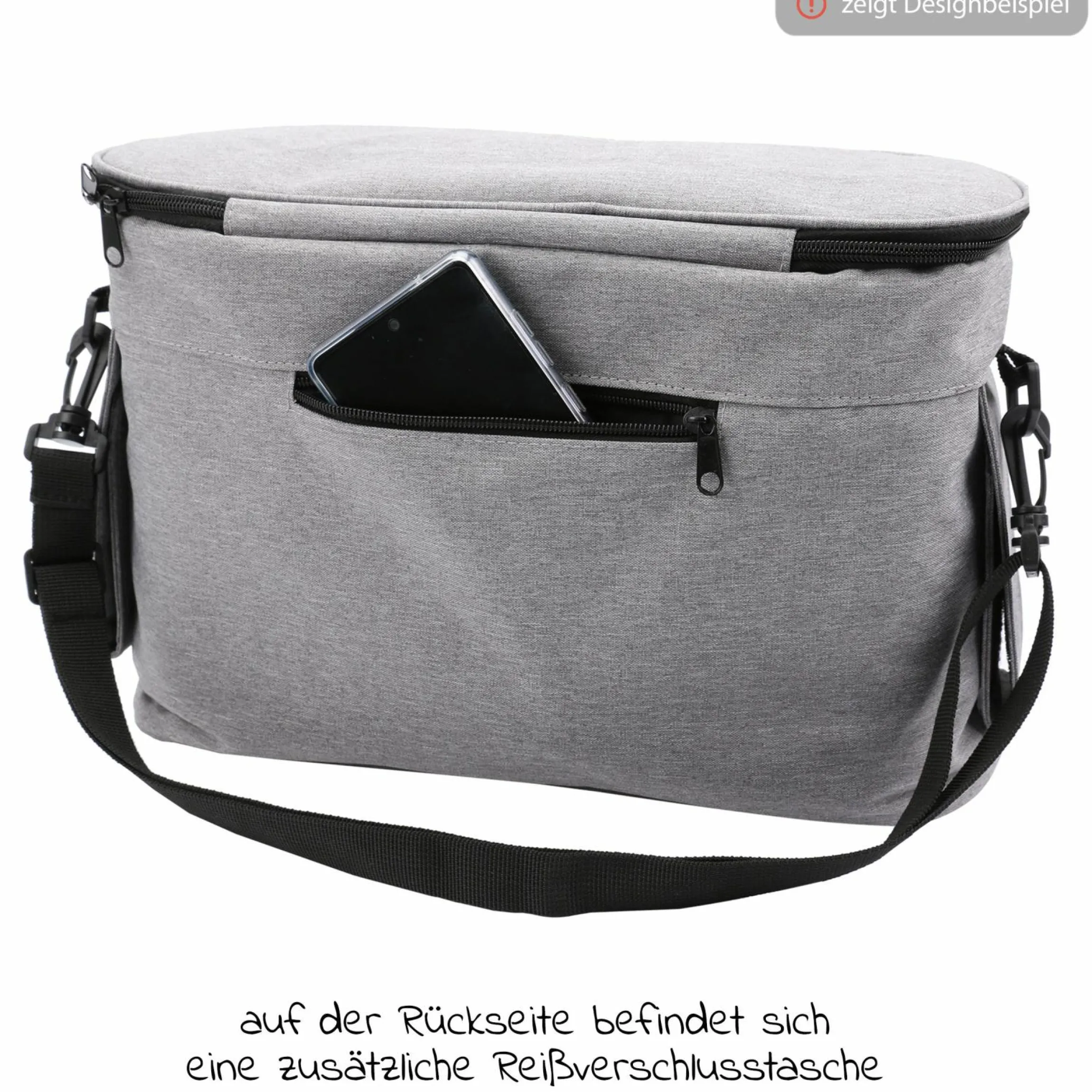 Kinderwagen-Organizer BO 300 mit Schultergurt & Wickelunterlage - Grey