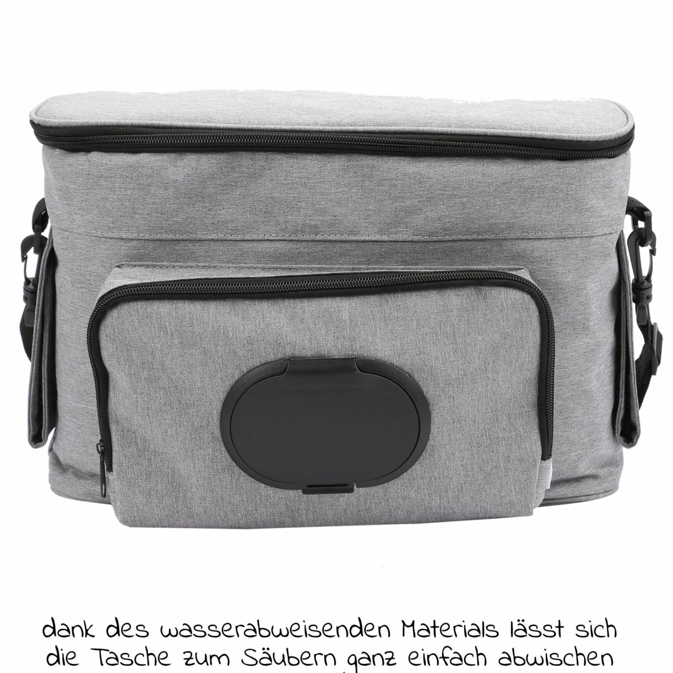 Kinderwagen-Organizer BO 300 mit Schultergurt & Wickelunterlage - Grey