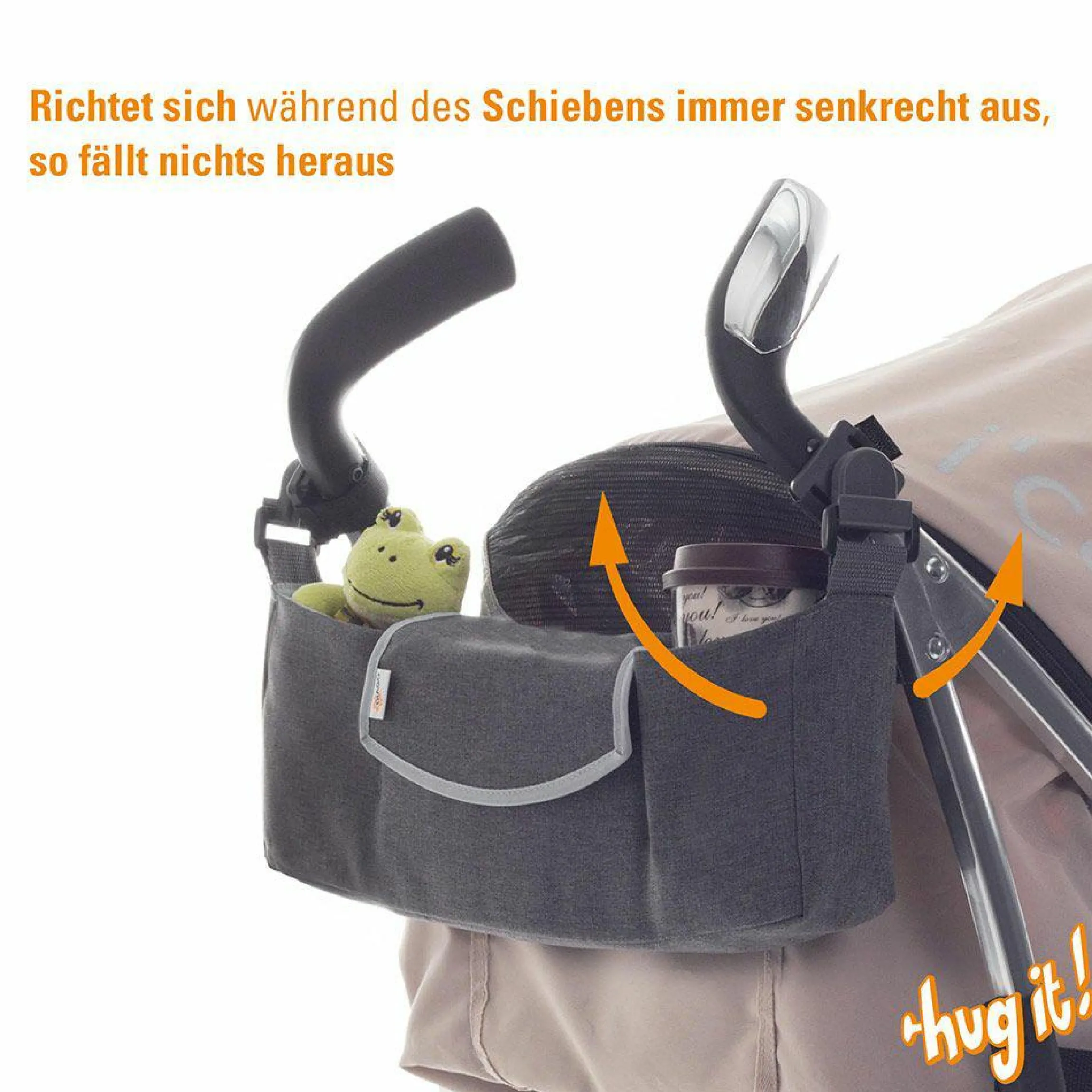 Kinderwagen-Organizer Hug it! Universal + Befestigungssystem