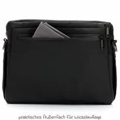 Kinderwagen-Organizer Larvik mit viel Stauraum inkl. Wickelauflage, Flaschenhalter, Umhängegurt & Befestigungshaken - Black
