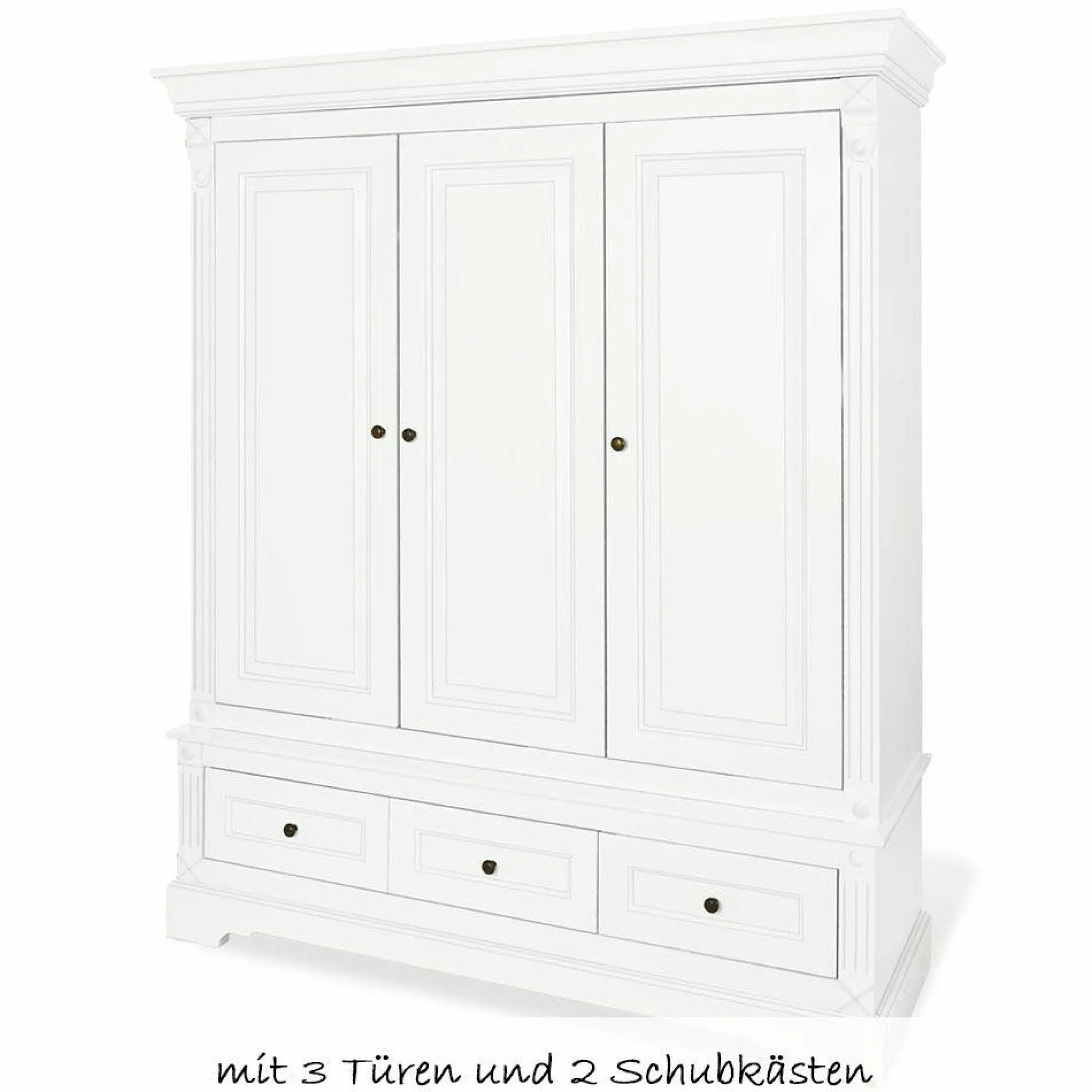Kinderzimmer Emilia mit 3-türigem Schrank, Bett, breiter Wickelkommode