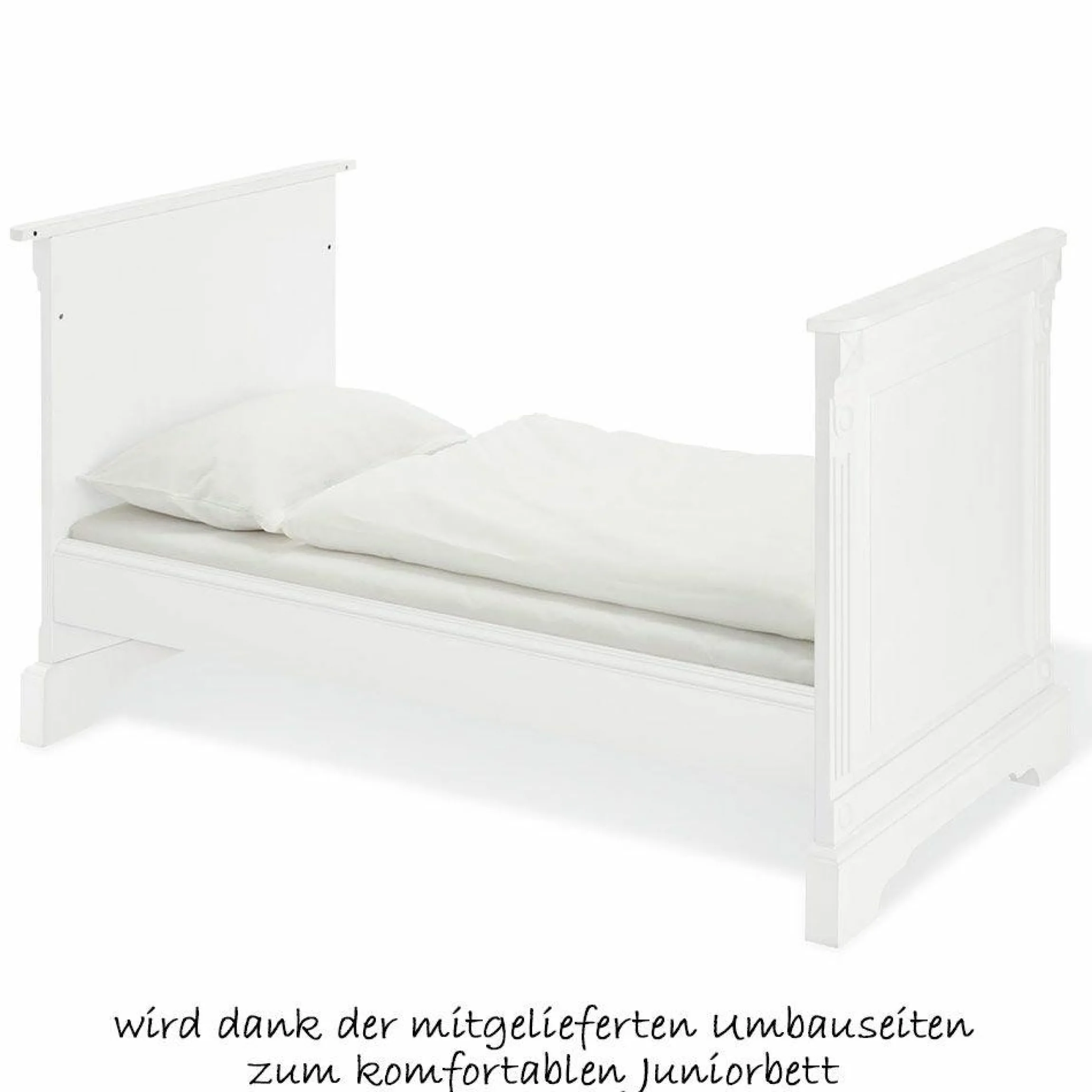 Kinderzimmer Emilia mit 3-türigem Schrank, Bett, breiter Wickelkommode