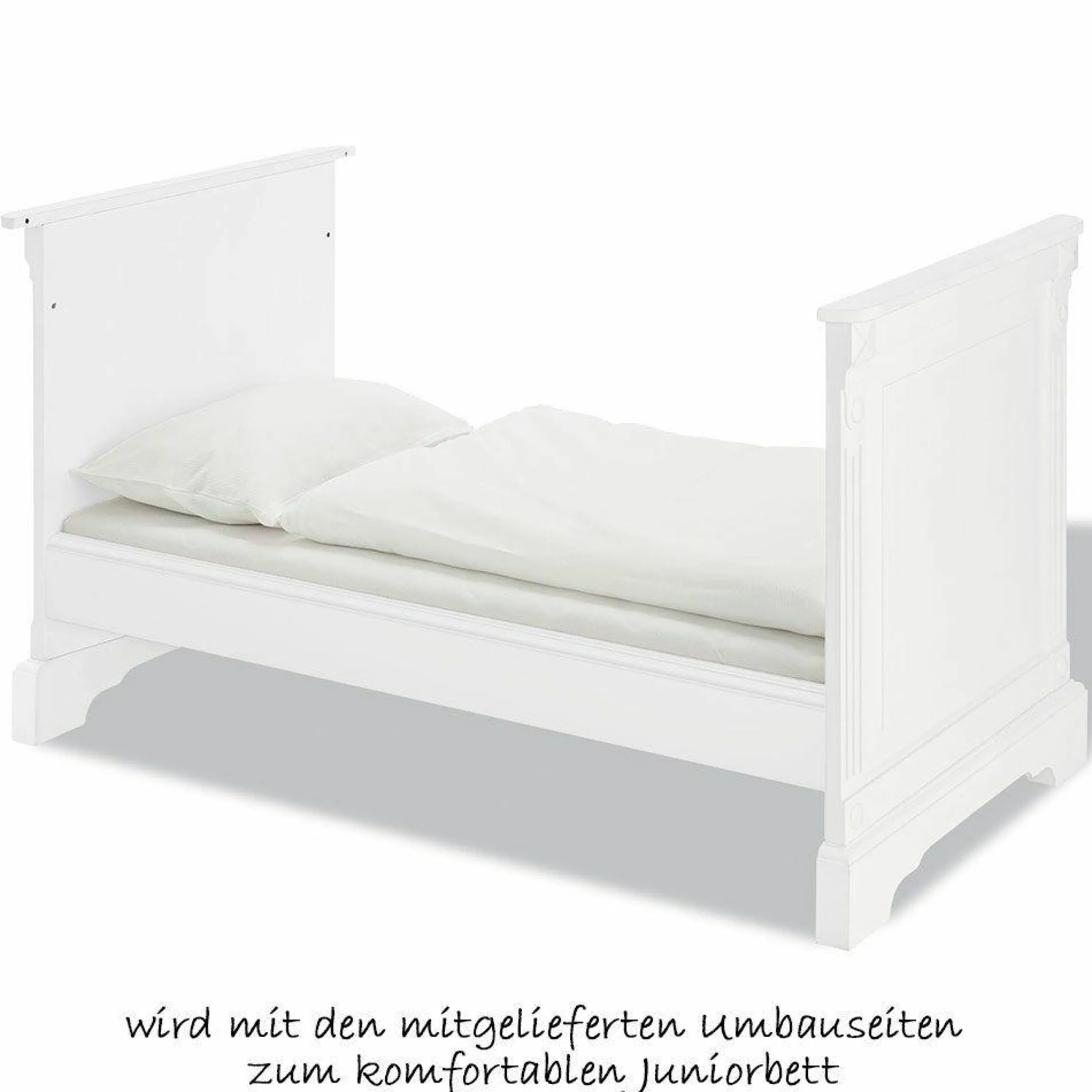 Kinderzimmer Emilia mit 2-türigem Schrank,Bett, breiter Wickelkommode