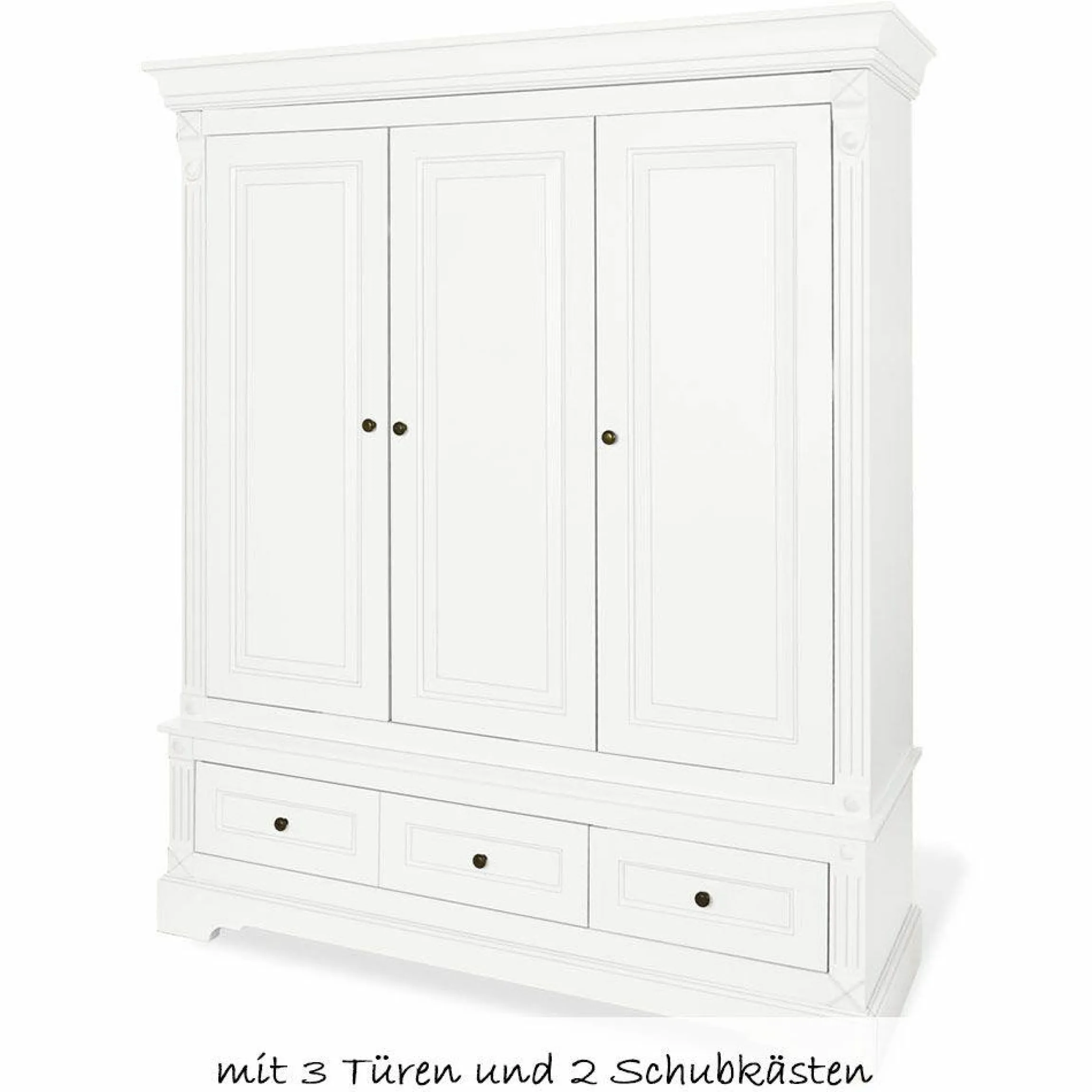 Kinderzimmer Emilia 3-türigem Schrank, Bett, extrabreiter Wickelkommode