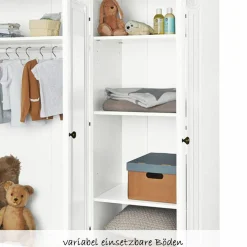 Kinderzimmer Emilia 3-türigem Schrank, Bett, extrabreiter Wickelkommode