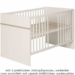 Kinderzimmer Moritz Baby mit 3-türigem Schrank, Bett, breiter Wickelkommode