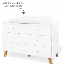 Kinderzimmer Pan mit 3-türigem Schrank, Bett, extrabreiter Wickelkommode
