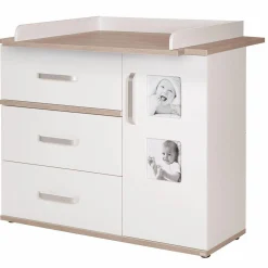 Kinderzimmer Pia mit 3-türigem Schrank, Bett, breiter Wickelkommode