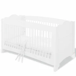 Kinderzimmer Pino mit 2-türigem Schrank, Bett, breiter Wickelkommode - Kiefer massiv