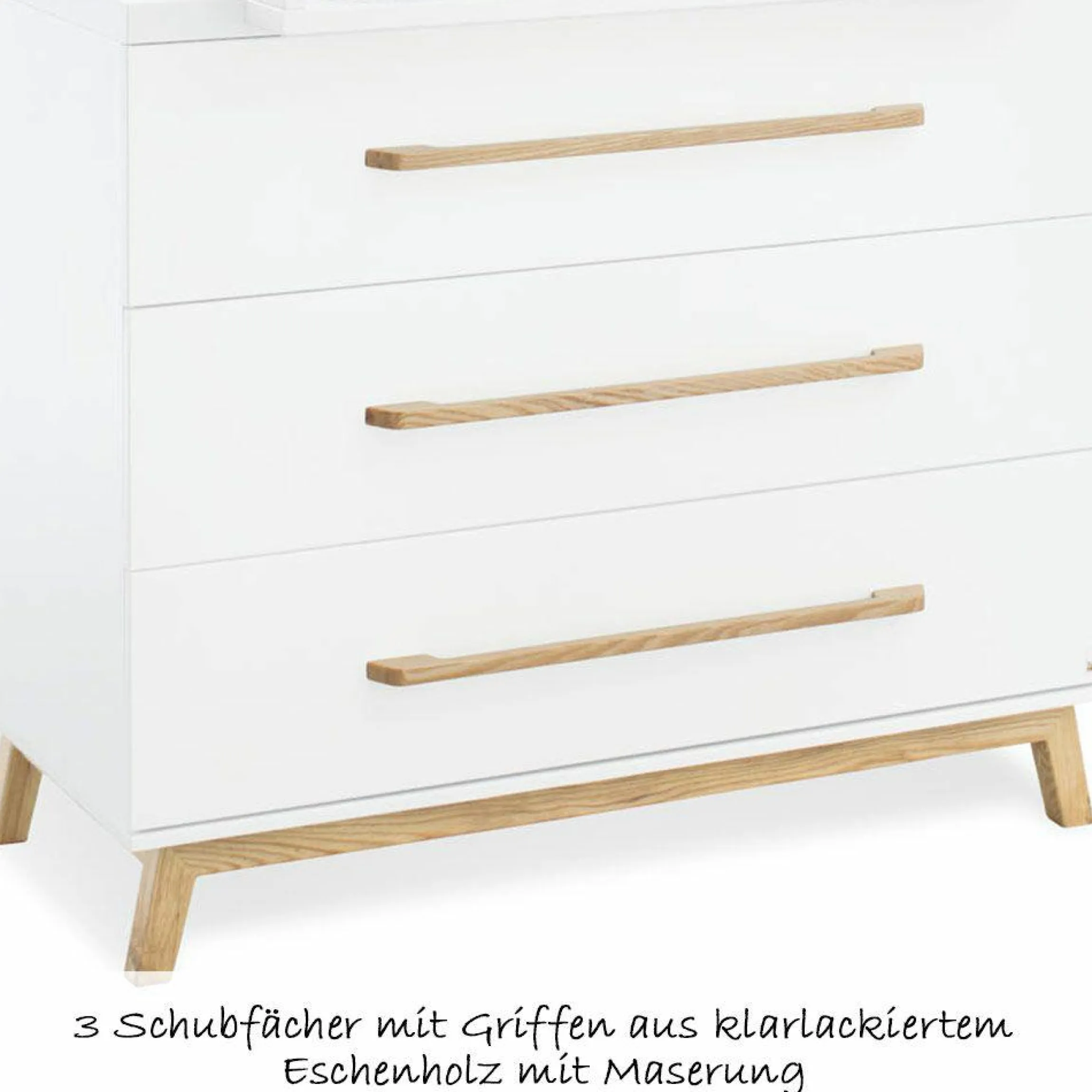 Kinderzimmer Riva mit 2-türigem Schrank, Bett, breiter Wickelkommode