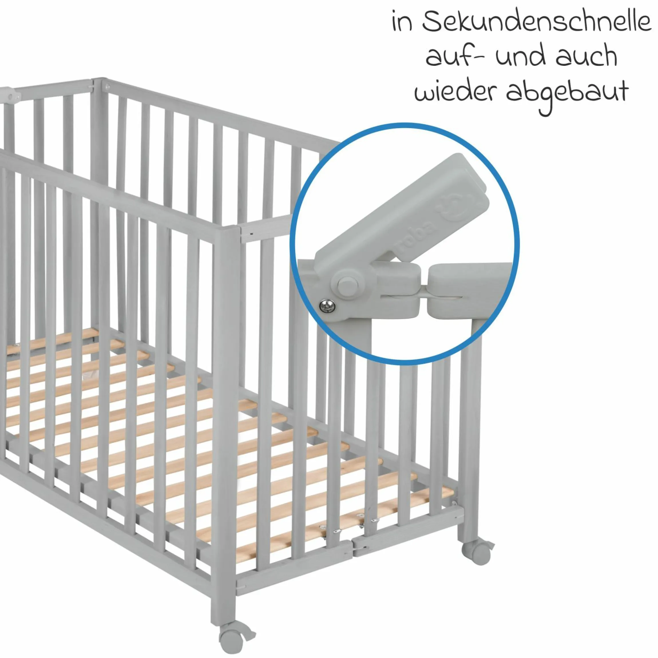 Klappbett 2-fach höhenverstellbar 60 x 120 cm - Taupe - Kollektion 2024