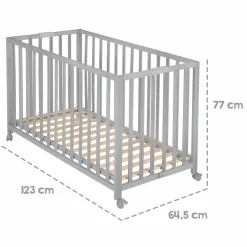 Klappbett 2-fach höhenverstellbar 60 x 120 cm - Taupe - Kollektion 2024