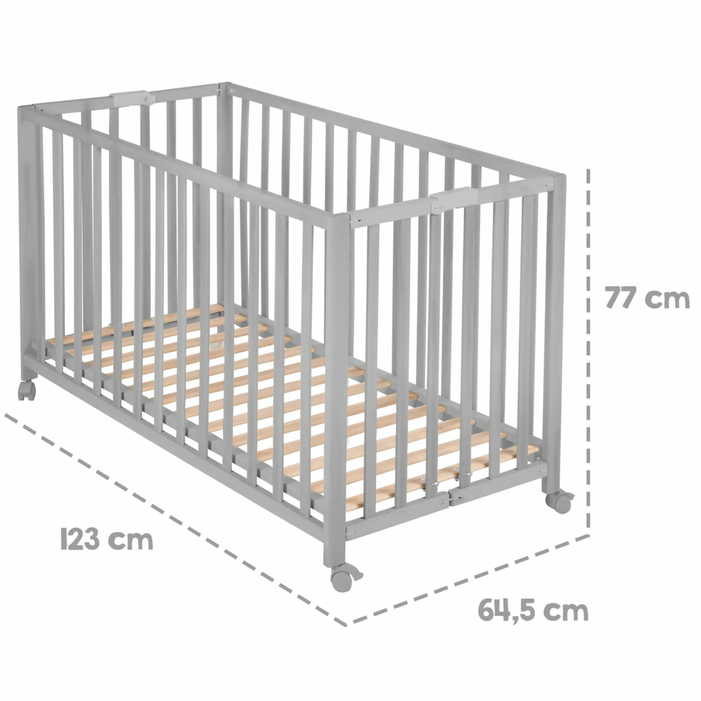 Klappbett 2-fach höhenverstellbar 60 x 120 cm - Taupe - Kollektion 2024