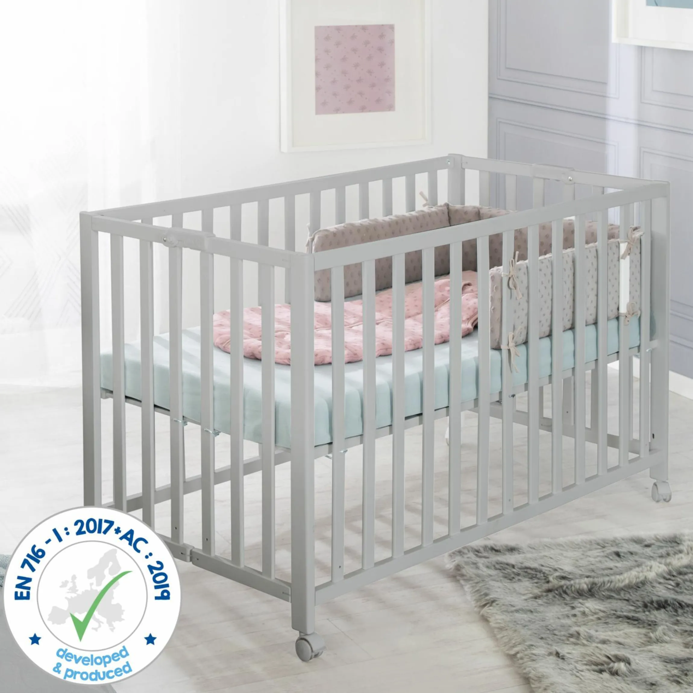 Klappbett 2-fach höhenverstellbar 60 x 120 cm - Taupe - Kollektion 2024