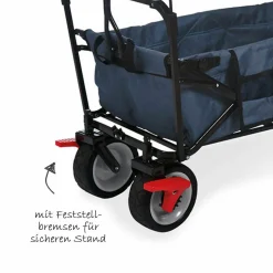 Klappbollerwagen Paxi dlx Comfort mit Bremse - Marineblau