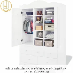 Kleiderschrank Pino 2-türig - Kiefer massiv