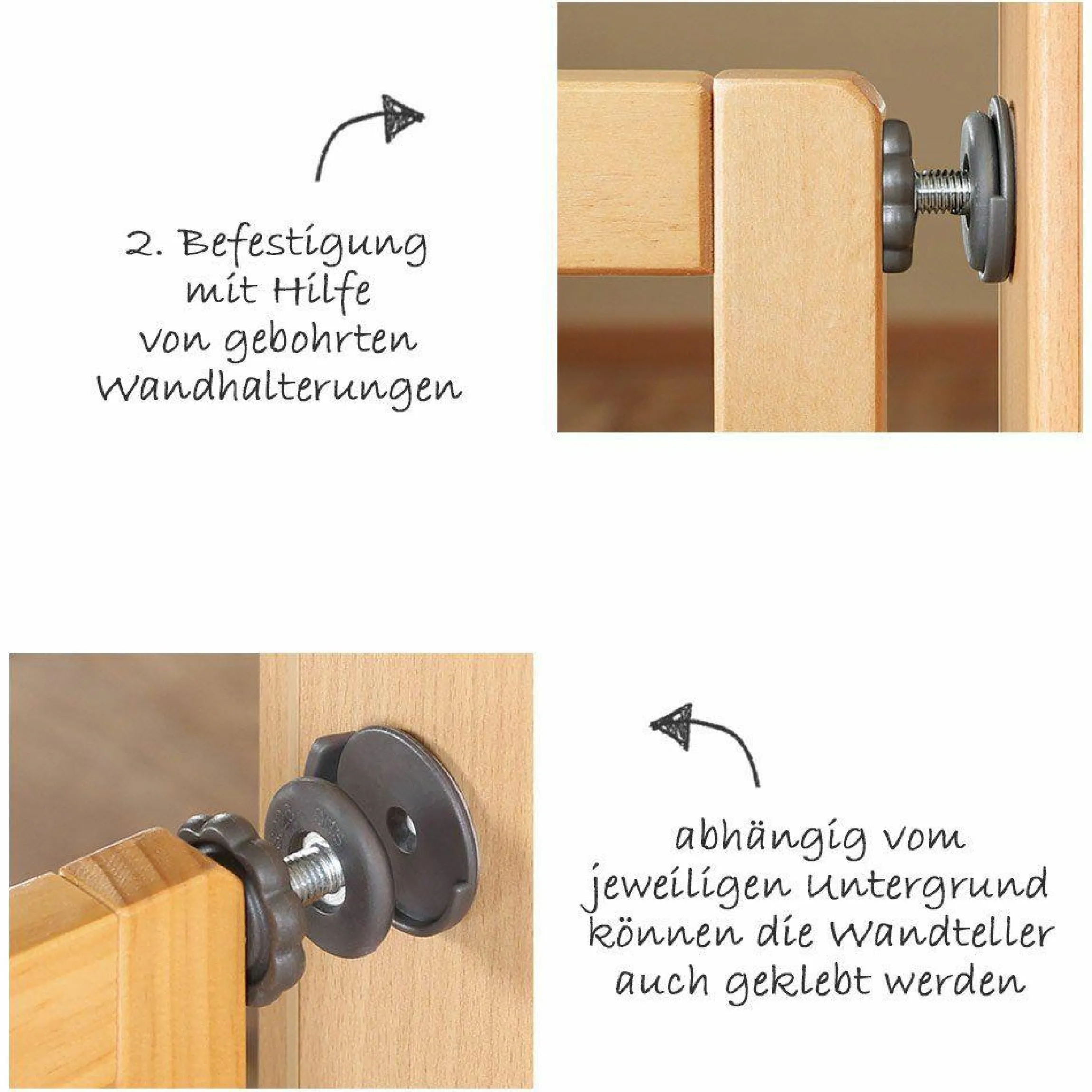Klemm- & Schraubgitter Active Lock Holz 75 - 104,5 cm