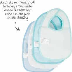 Klett-Lätzchen 4er Pack - Blau
