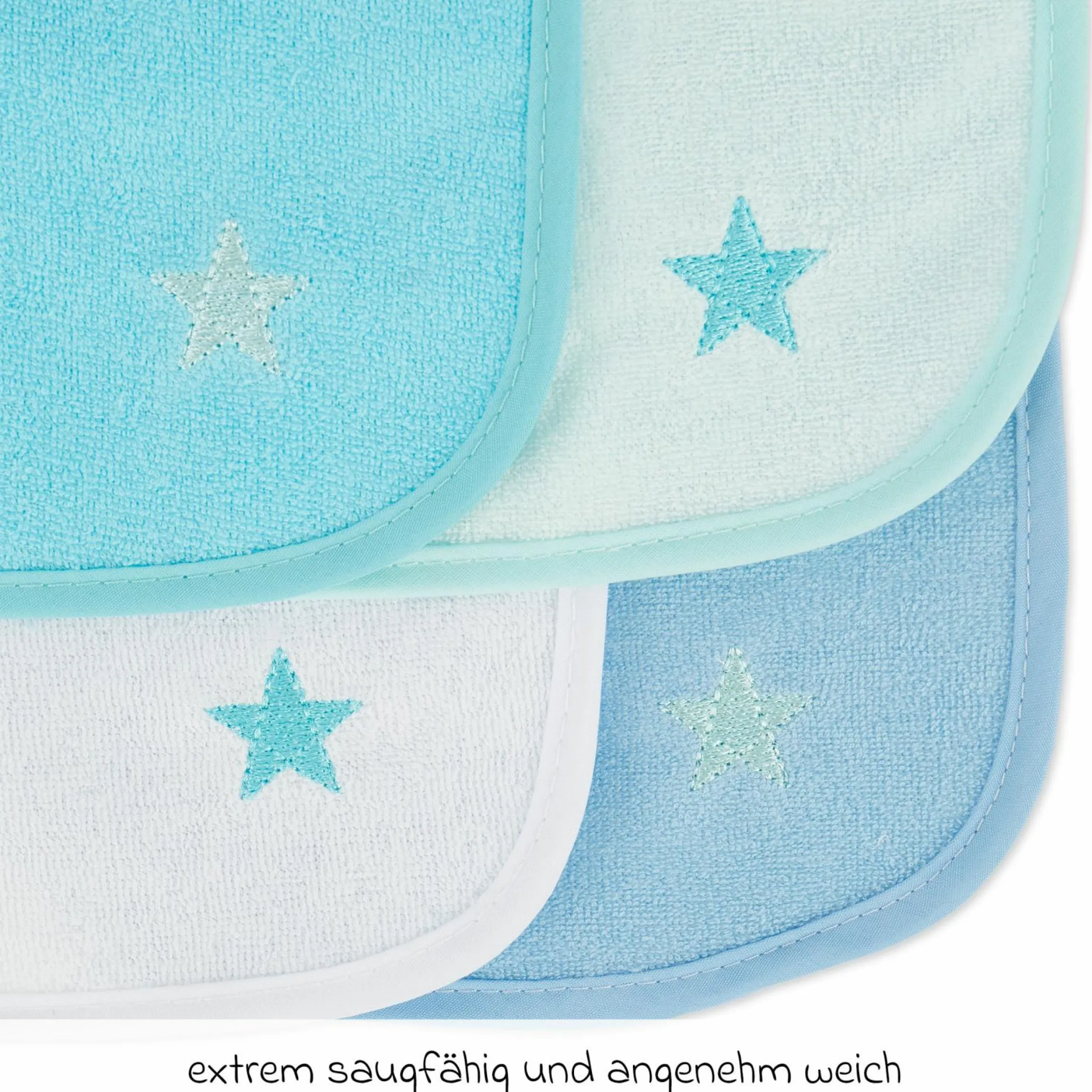 Klett-Lätzchen 4er Pack - Blau