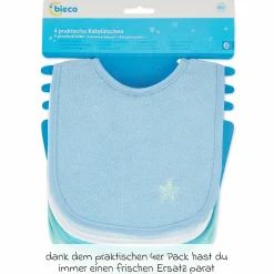Klett-Lätzchen 4er Pack - Blau