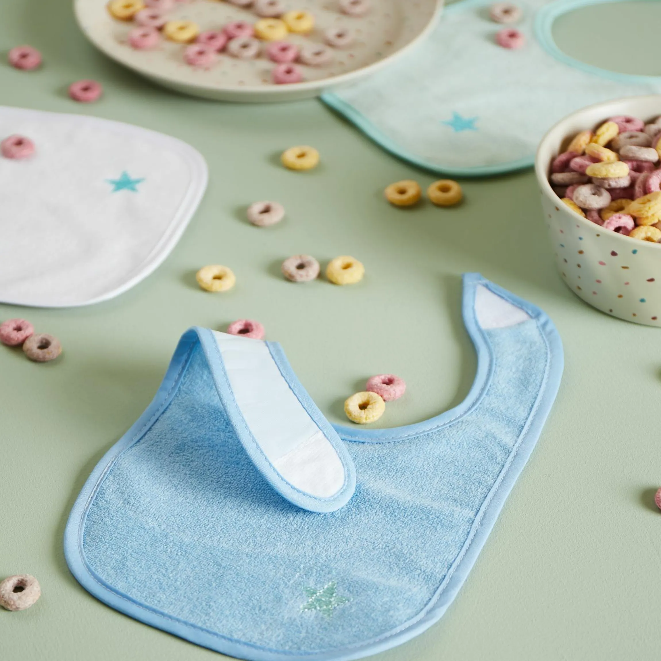 Klett-Lätzchen 4er Pack - Blau